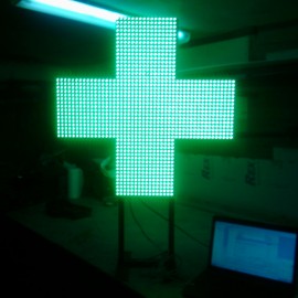 Аптечный крест 800*800 мм, RGB (полноцветный), двухсторонний - 